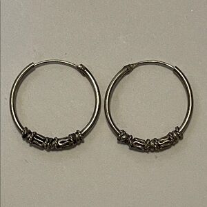 Sterling Silver Bali Hoop Earrings